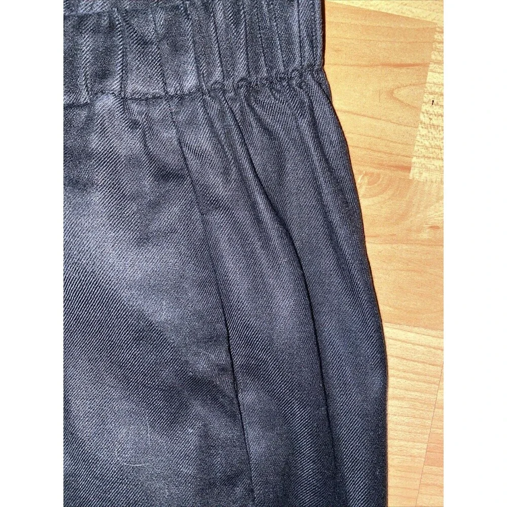 Babaton Black Dexter Pants Elastic Waist Linen Blend Slim Ankle Pants Size Small